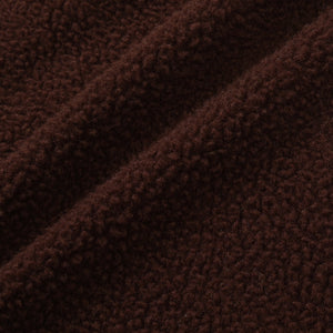 Serif Logo Sherpa Quarter Zip Chocolate