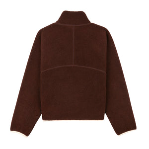 Serif Logo Sherpa Quarter Zip Chocolate