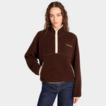 Serif Logo Sherpa Quarter Zip Chocolate