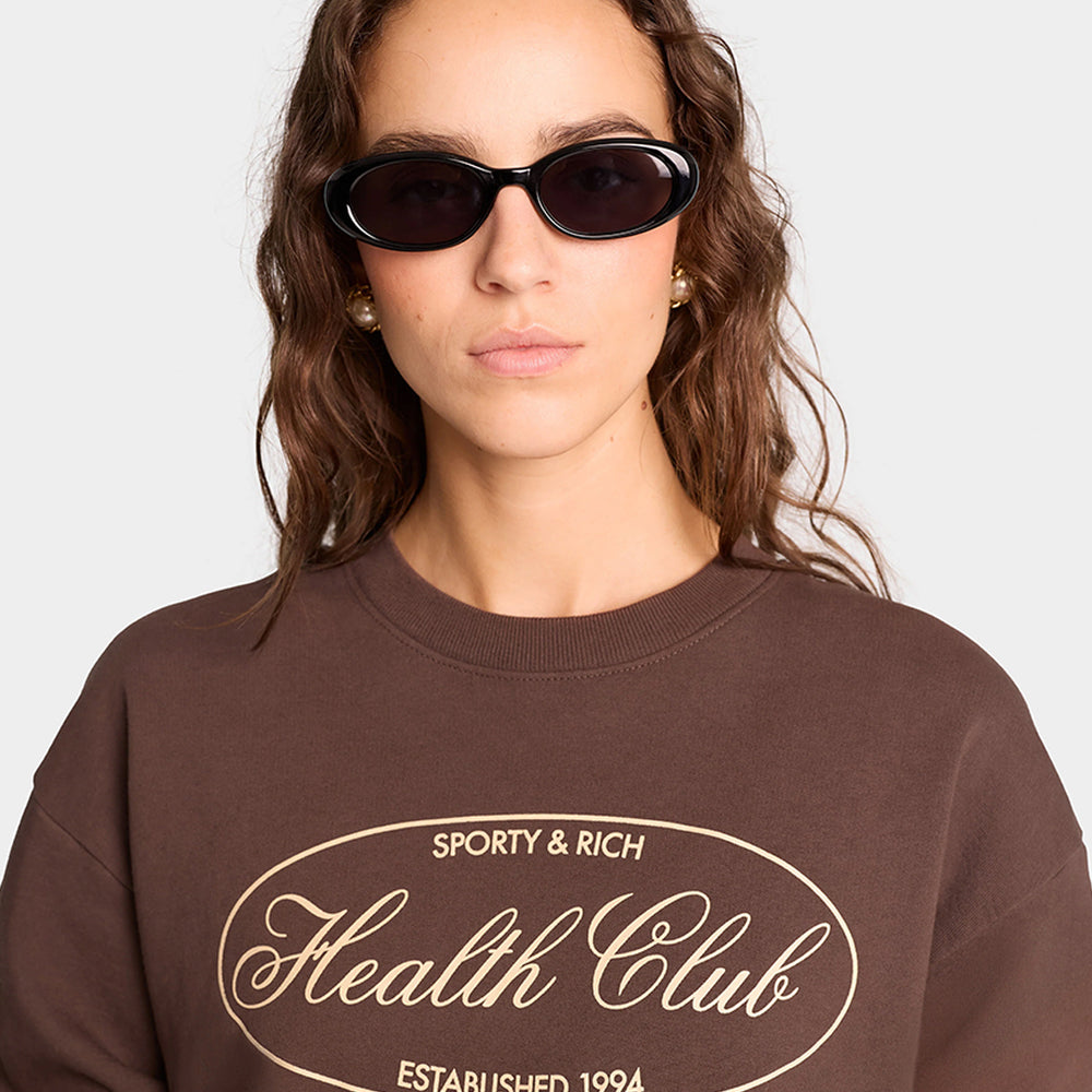 
            
                Load image into Gallery viewer, Oval Health Crewneck Chocolate
            
        