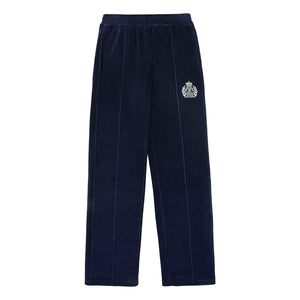 NY Crest Velour Track Pants Navy