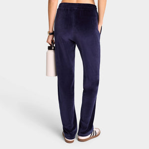 NY Crest Velour Track Pants Navy