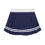 Vendome Script Pleated Skirt Navy