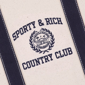 Varsity Crest Two Tone Tote Bag Natural