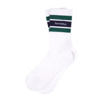 Serif Logo Striped Socks White/Alpine