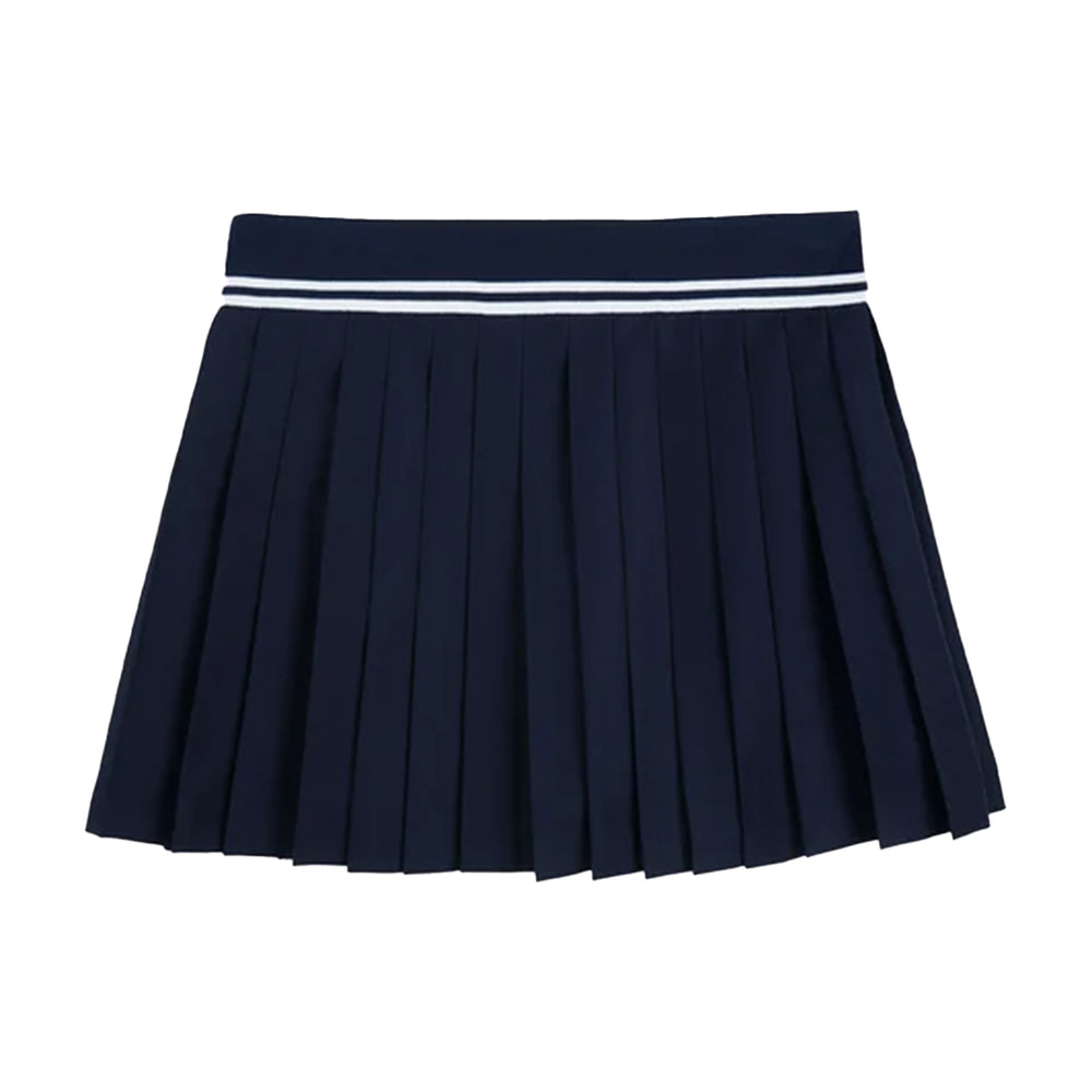 Abigail Wool Pleated Skirt Navy