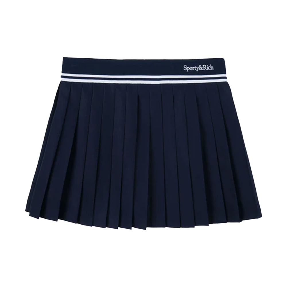 Abigail Wool Pleated Skirt Navy