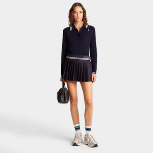 Abigail Wool Pleated Skirt Navy