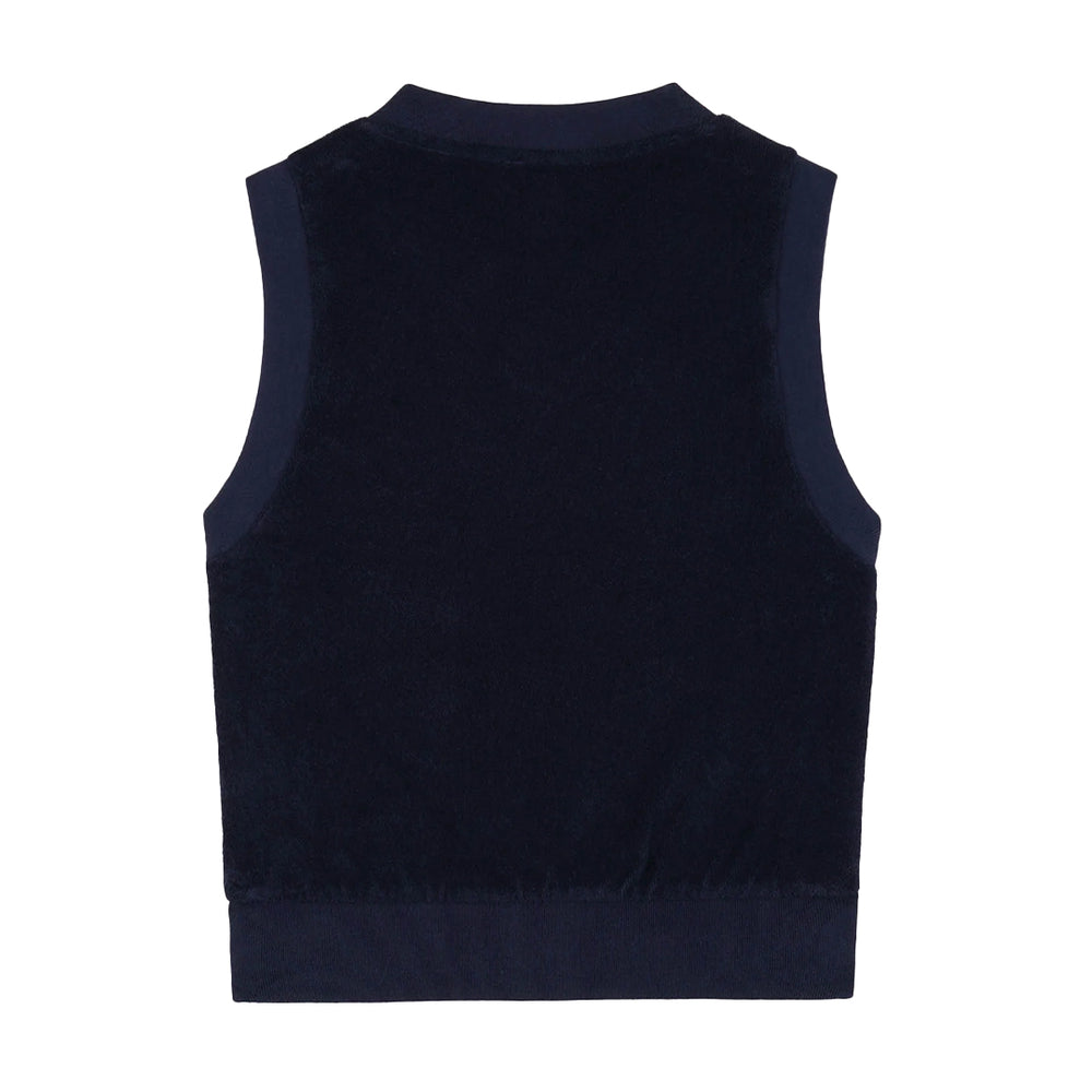 Serif Logo Terry Vest Navy/White