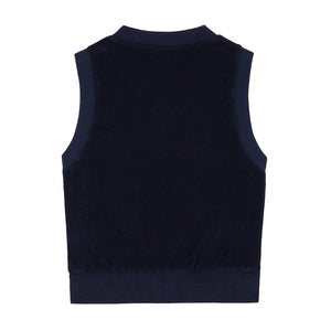 Serif Logo Terry Vest Navy/White