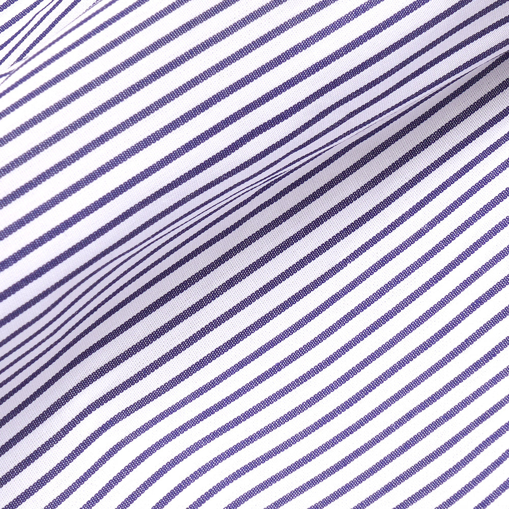 SRC Embroidered Oversized Shirt White/Navy Thin Stripe/Navy