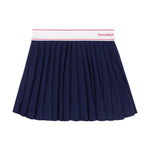 Serif Logo Pleated Skirt Navy/White/Bright Red Navy