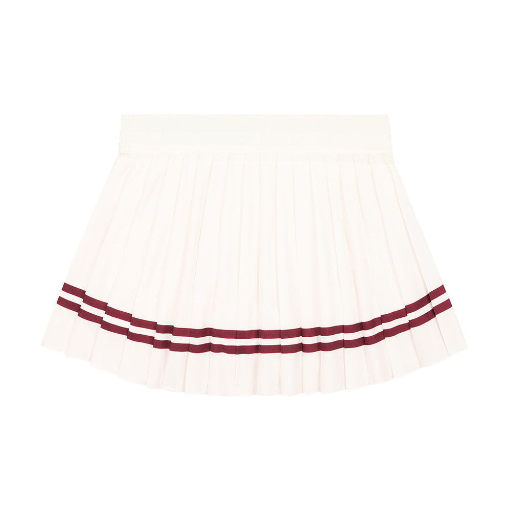 Classic Logo Pleated Skirt Off White