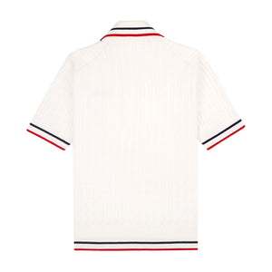 Serif Logo Mila Polo Short-Sleeves White/Navy/Bright Red