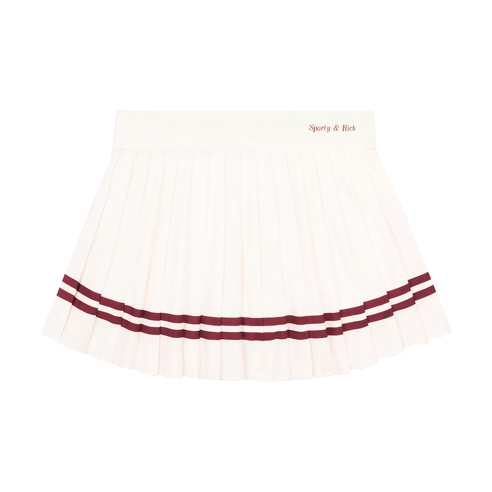 Classic Logo Pleated Skirt Off White