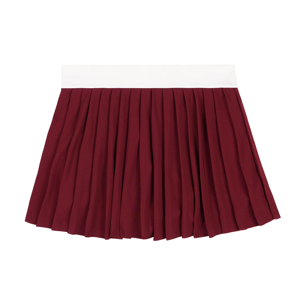 Classic Logo Pleated Skirt Merlot