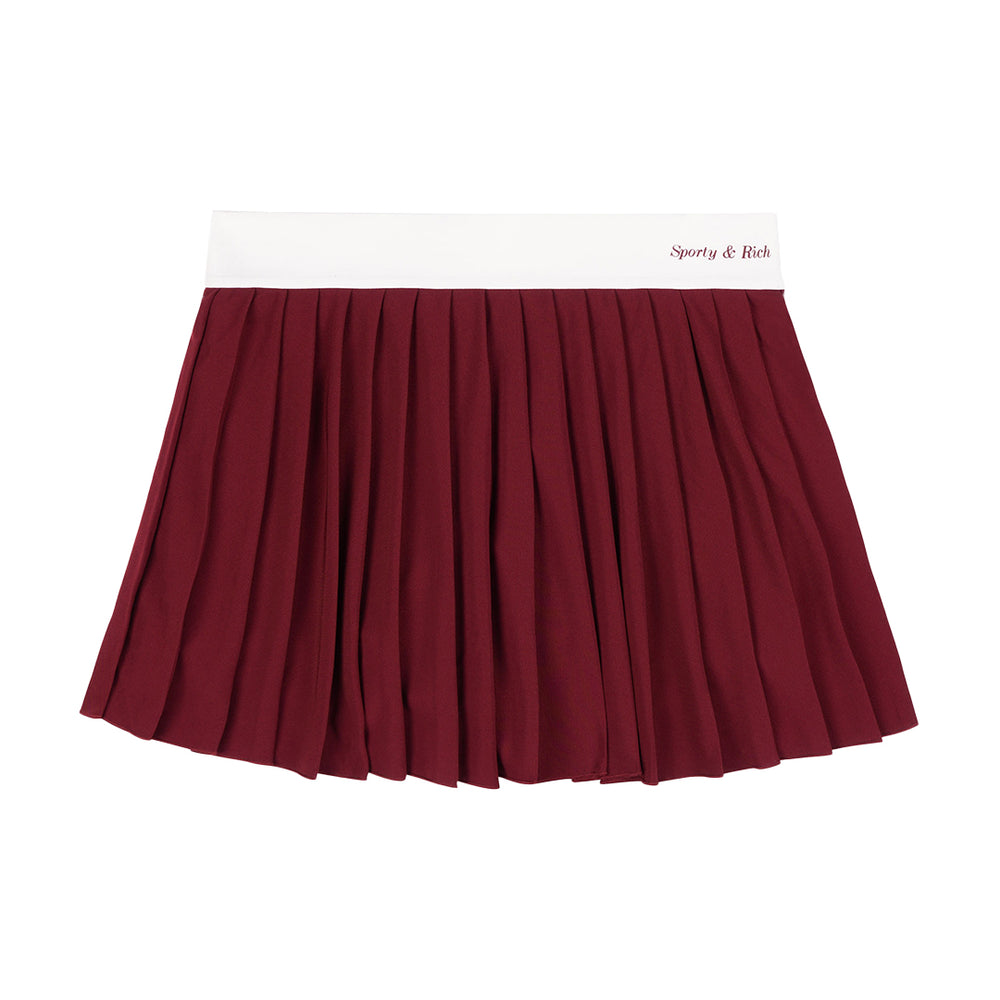 Classic Logo Pleated Skirt Merlot