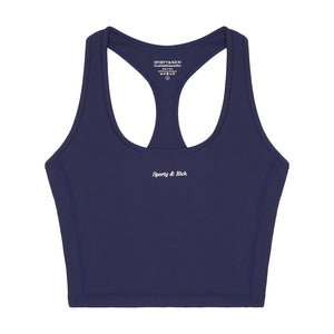 Classic Logo Sports Cropped Tank Navy