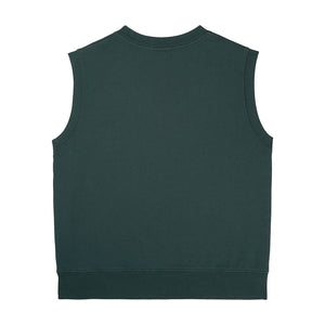 SERIF LOGO EMB V NECK VEST FOREST