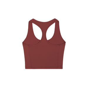 RUNNER SCRIPT SPORTS CROPPED TANK MAROON