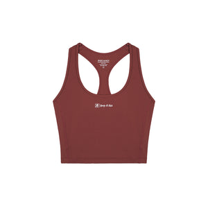 RUNNER SCRIPT SPORTS CROPPED TANK MAROON