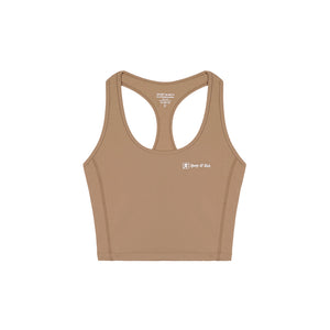 RUNNER SCRIPT SPORTS CROPPED TANK EARL GREY