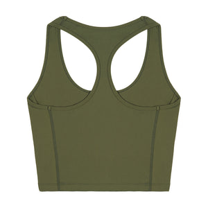 Serif Logo Sports Cropped Tank Moss