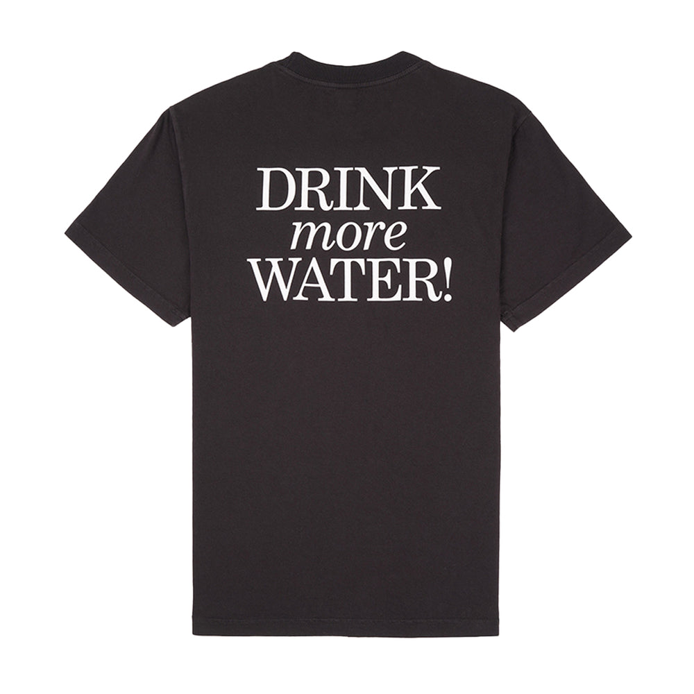 NEW DRINK MORE WATER T SHIRT FADED BLACK