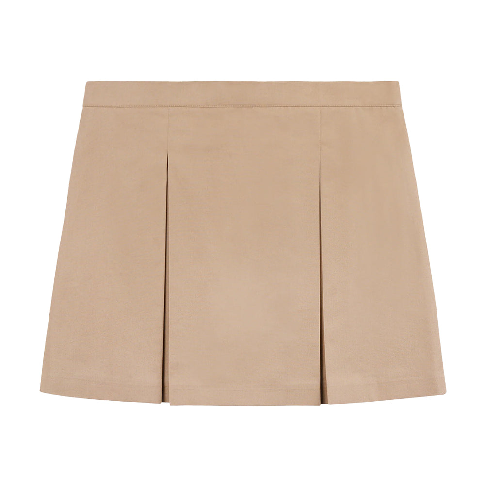 Vendome Double Pleat Skirt Beige