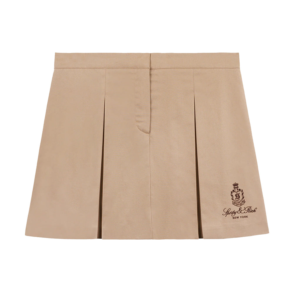 Vendome Double Pleat Skirt Beige