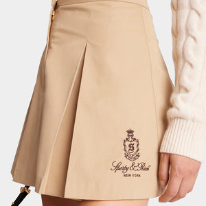 Vendome Double Pleat Skirt Beige