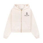 Vendome Cropped Zip Hoodie Cream