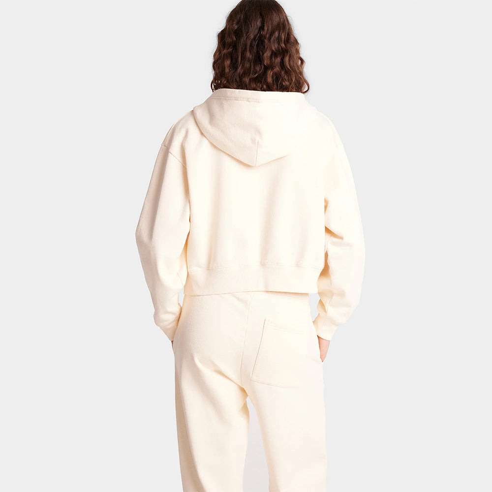 Vendome Cropped Zip Hoodie Cream