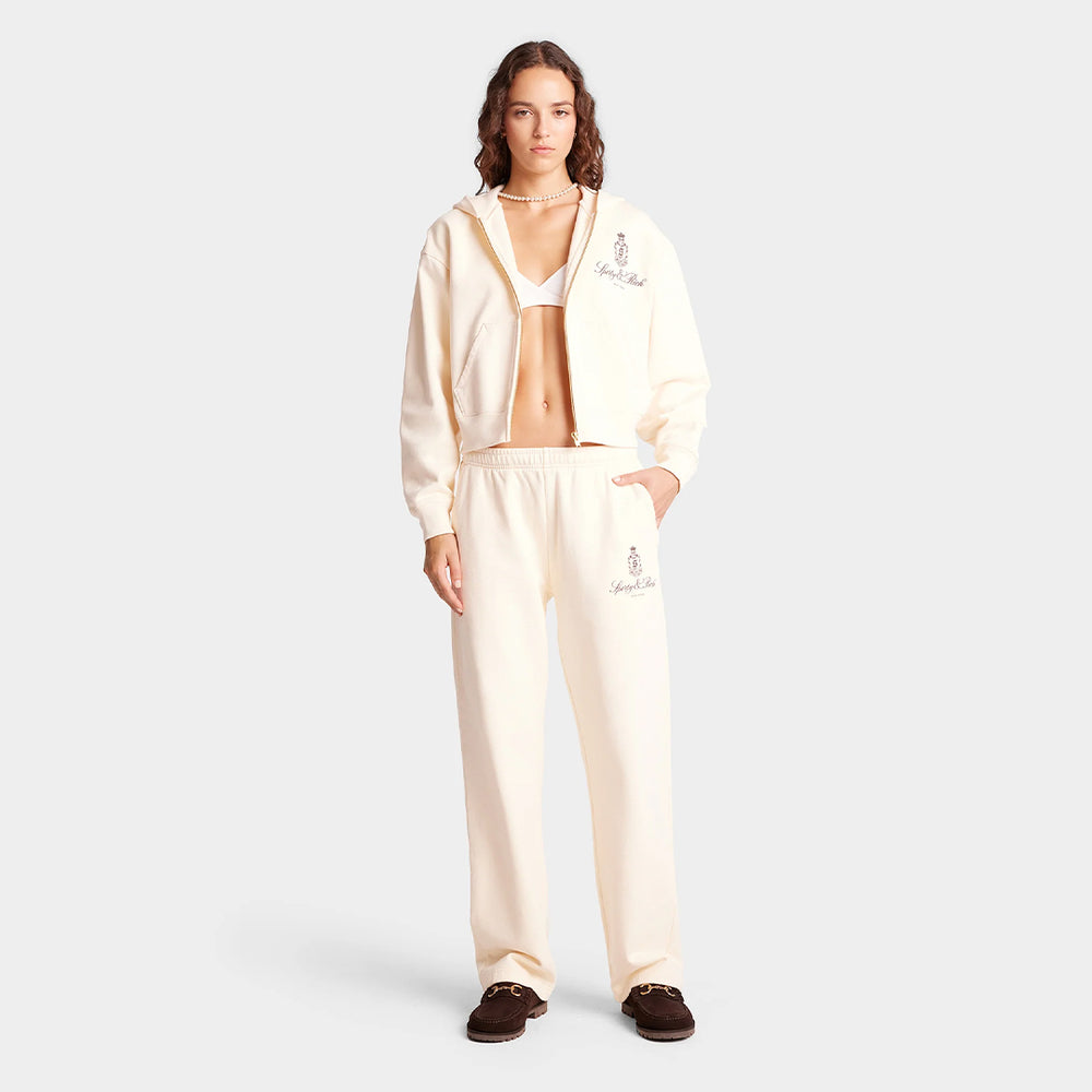 Vendome Cropped Zip Hoodie Cream