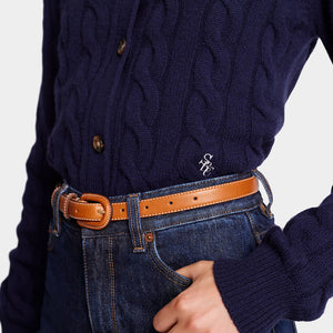 SRC Cable-knit Wool Cashmere Cardigan Navy