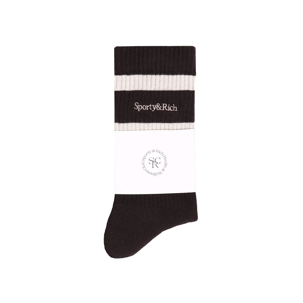 Serif Logo Socks Chocolate