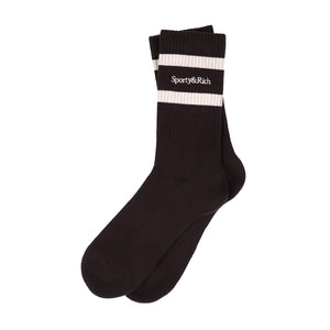 Serif Logo Socks Chocolate