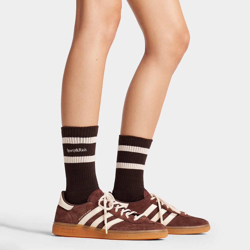 Serif Logo Socks Chocolate