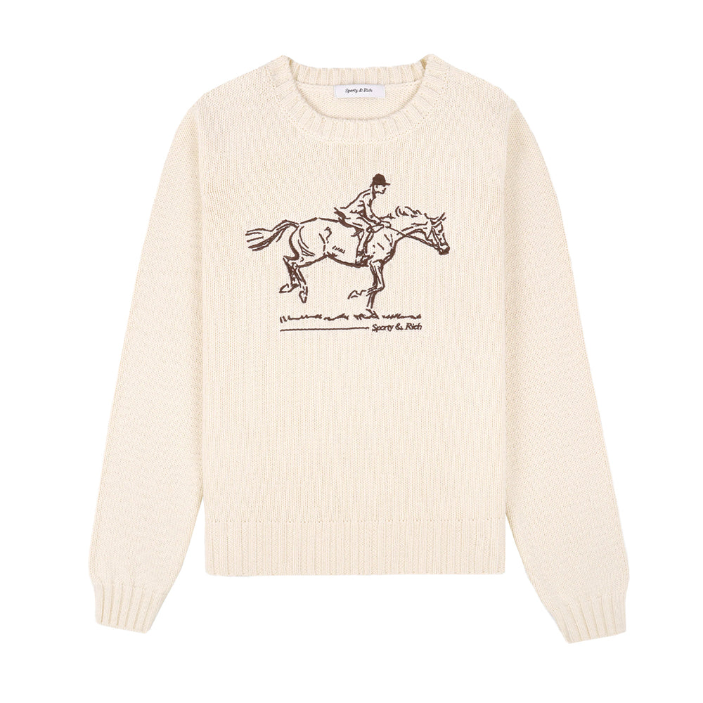 Horse Knitted Sweater Cream