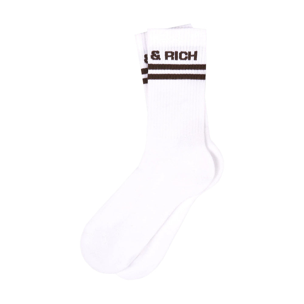 Bold Logo Socks White