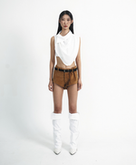 Unbalanced Color Top White