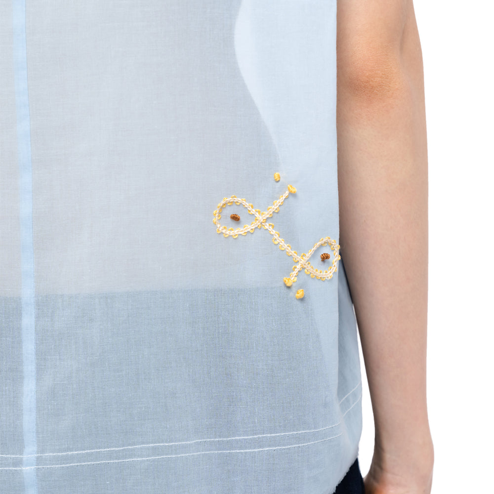 WHIM EMBROIDERY SHIRT BABY BLUE