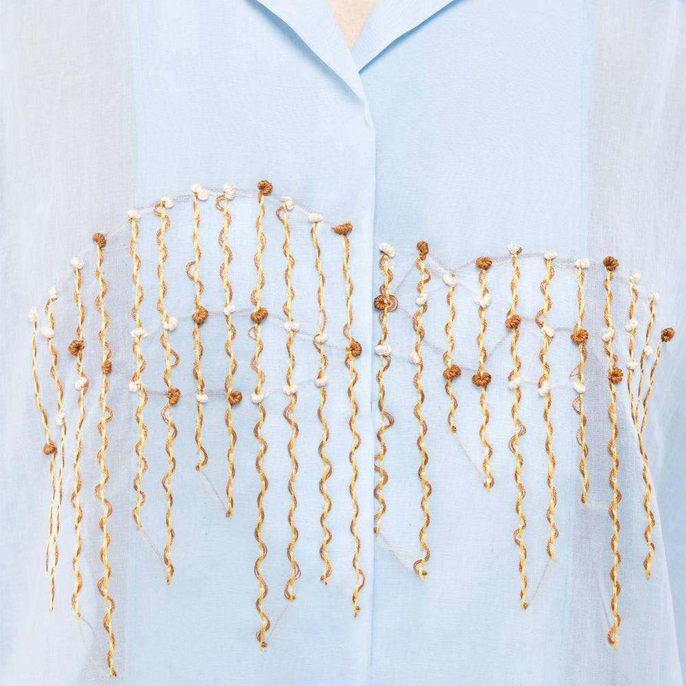 WHIM EMBROIDERY SHIRT BABY BLUE