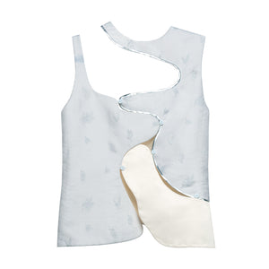 WHIM TOP CUT OUT BROKEN WHITE BABY BLUE