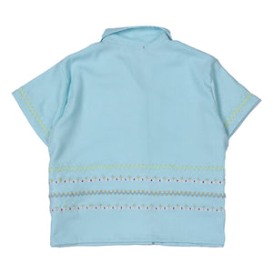 BOWIE EMBROIDERY SHIRT TURQUOISE