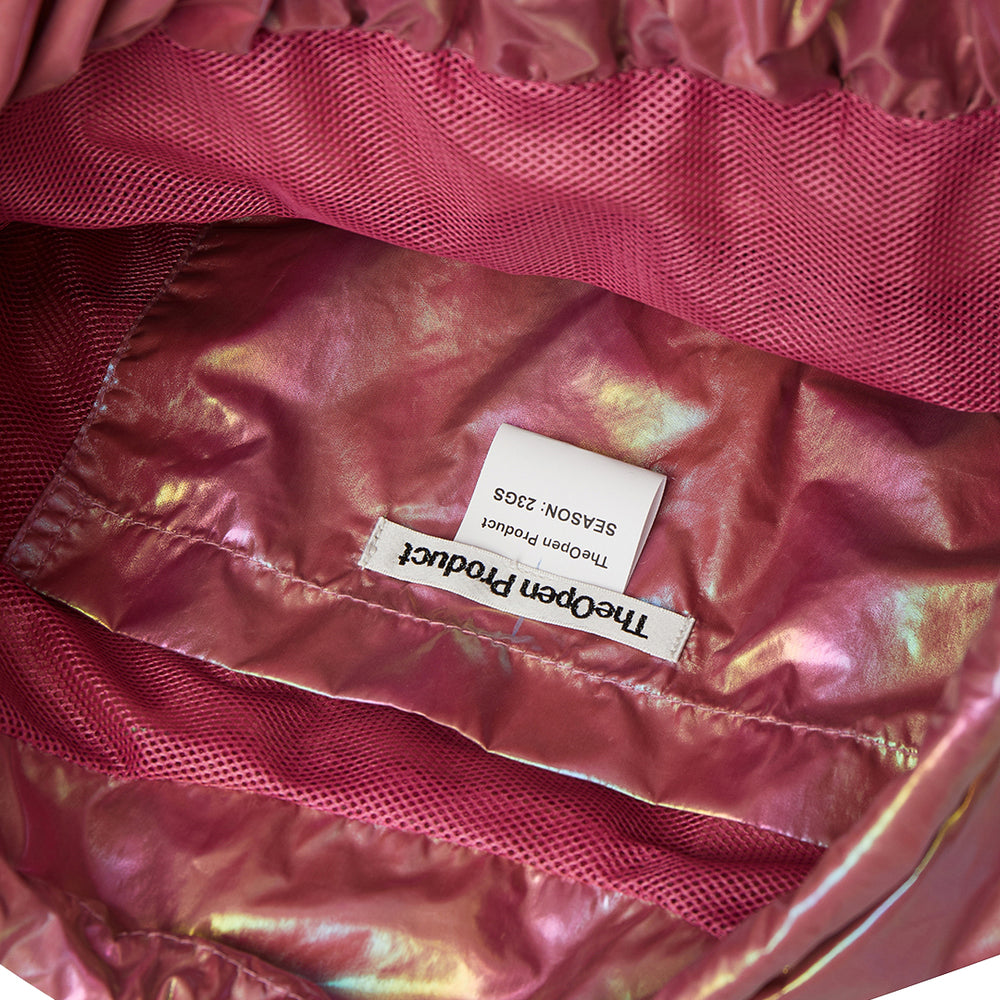 METALLIC KNOTTED DRAWSTRING BAG PINK