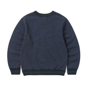 V NECK CREST SWEATSHIRT NAVY