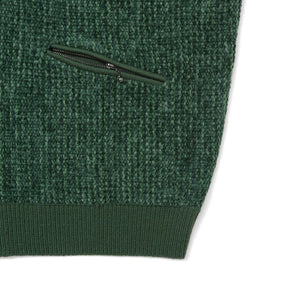 VELVET KNIT ZIP POLO GREEN