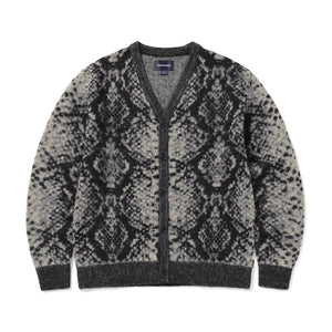 PHYTON JACQUARD KNIT CARDIGAN BLACK