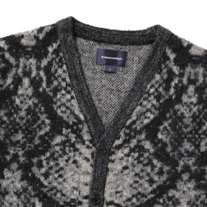 PHYTON JACQUARD KNIT CARDIGAN BLACK